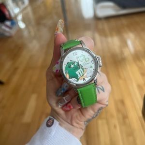 Vintage green M&M watch